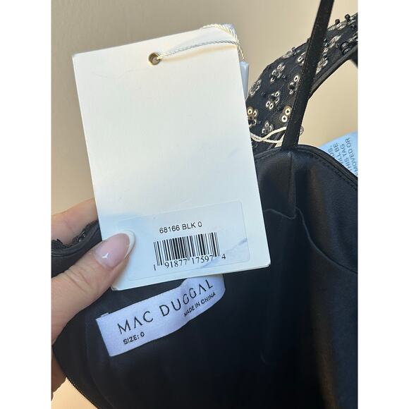 Mac Duggal 68166 Cutout Waist Criss Cross Back Dress Black size 0 - Picture 5 of 10